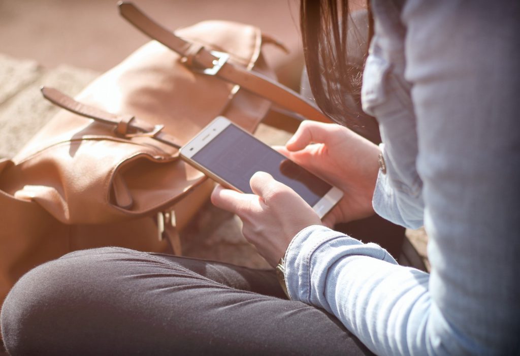 Woman using her phone